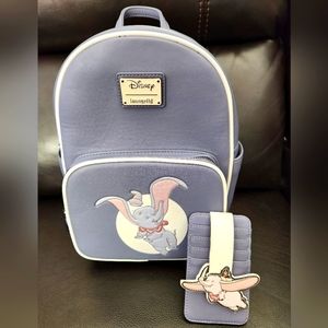 *RARE* Loungefly Disney Dumbo Flying On A Dream Mini Backpack w/ Cardholder EUC
